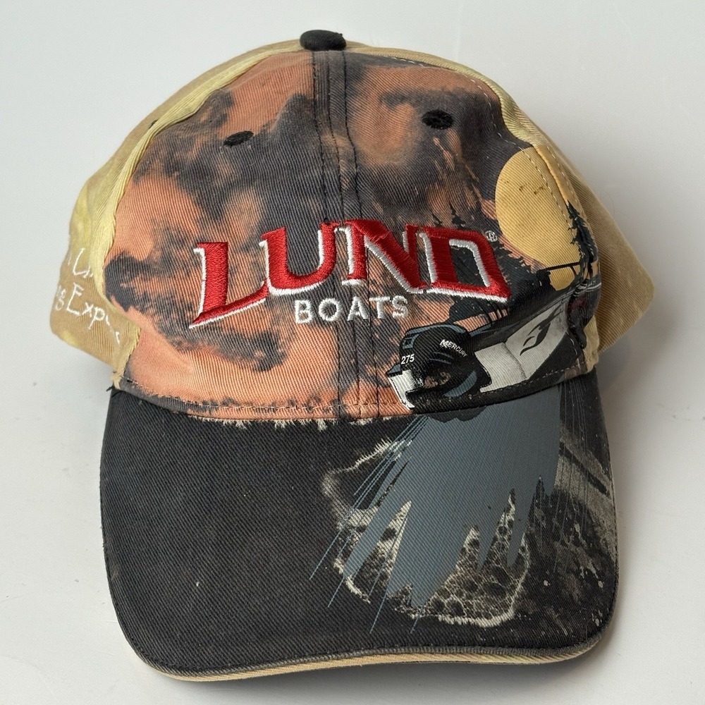 Embroidered Lund Boats Mercury Racing Cap Hat Official Owners Club Strapback